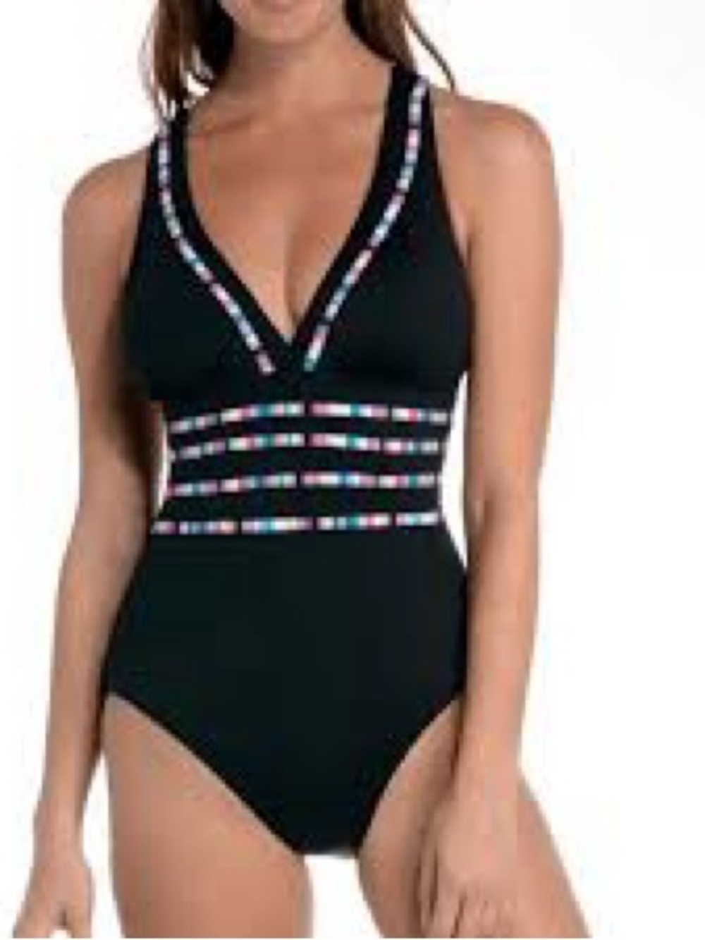 La Blanca Catalina Cross- Back One Piece Swimsuit Sz 16